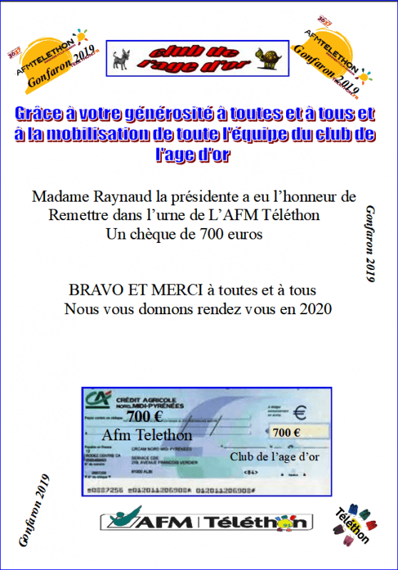 resultat telethon club age or
